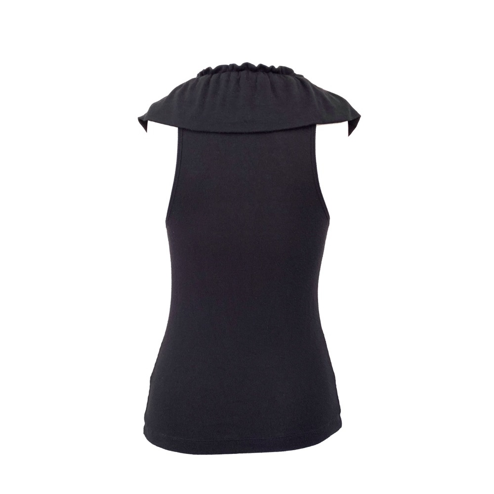 Robert Rodriguez Black Ribbed Ruffle Top - Picture 3 of 8